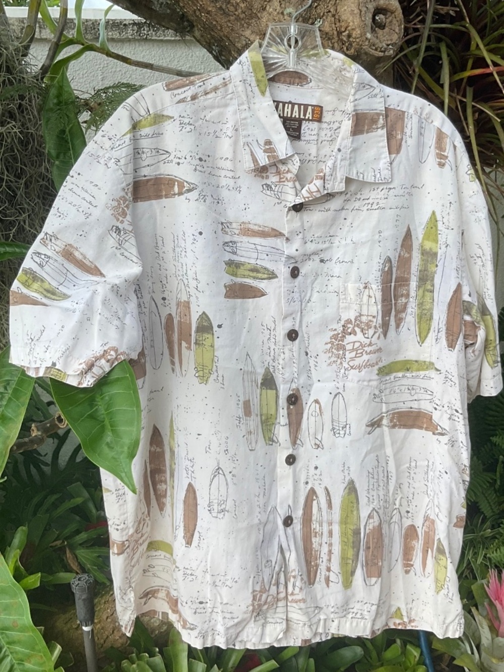 Kahala Men’s Aloha Shirt  Size L